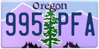 OR license plate 995PFA