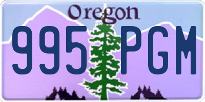 OR license plate 995PGM