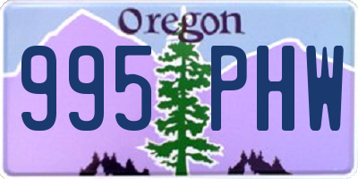 OR license plate 995PHW