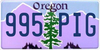 OR license plate 995PIG