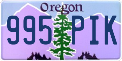 OR license plate 995PIK