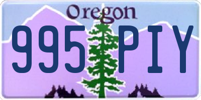 OR license plate 995PIY