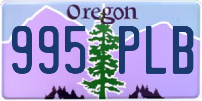 OR license plate 995PLB