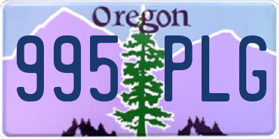OR license plate 995PLG