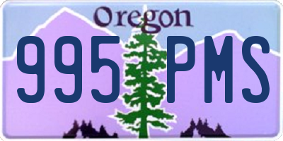 OR license plate 995PMS