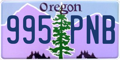 OR license plate 995PNB