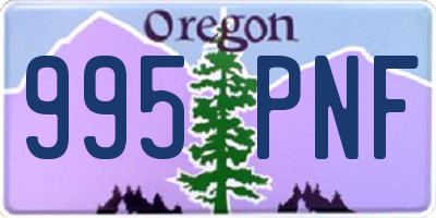 OR license plate 995PNF
