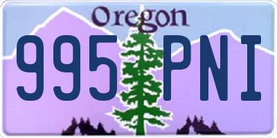 OR license plate 995PNI