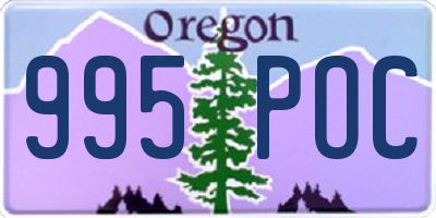 OR license plate 995POC