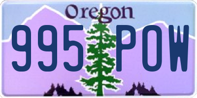 OR license plate 995POW