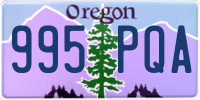 OR license plate 995PQA