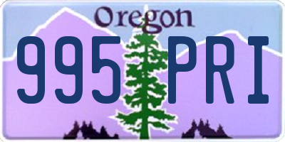OR license plate 995PRI