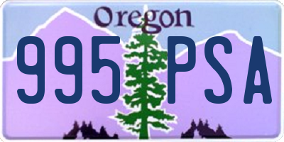 OR license plate 995PSA