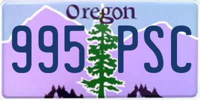 OR license plate 995PSC