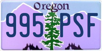 OR license plate 995PSF