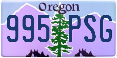 OR license plate 995PSG