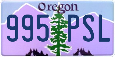 OR license plate 995PSL