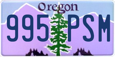 OR license plate 995PSM