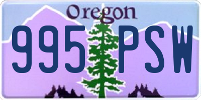 OR license plate 995PSW