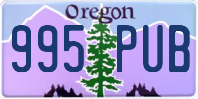 OR license plate 995PUB