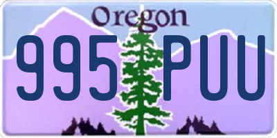 OR license plate 995PUU