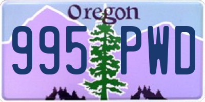 OR license plate 995PWD