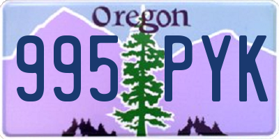 OR license plate 995PYK