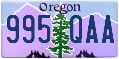 OR license plate 995QAA