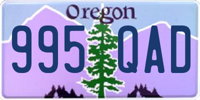 OR license plate 995QAD