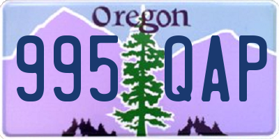 OR license plate 995QAP