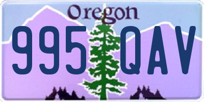 OR license plate 995QAV