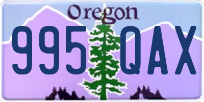 OR license plate 995QAX