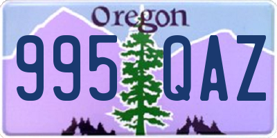 OR license plate 995QAZ