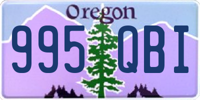 OR license plate 995QBI