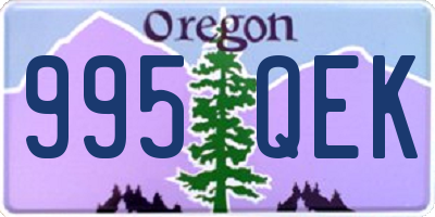 OR license plate 995QEK