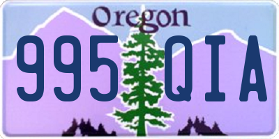 OR license plate 995QIA