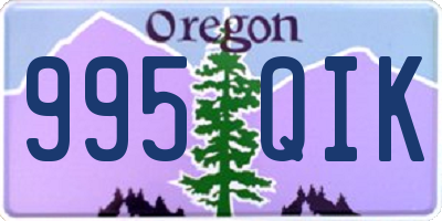 OR license plate 995QIK