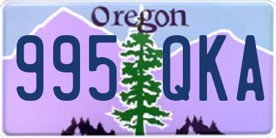 OR license plate 995QKA