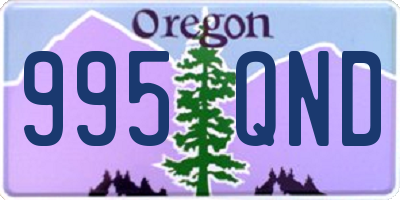 OR license plate 995QND