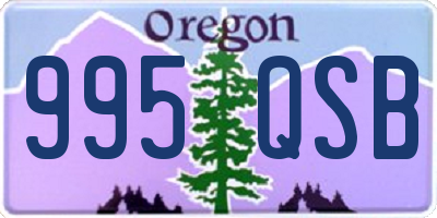 OR license plate 995QSB