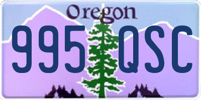 OR license plate 995QSC