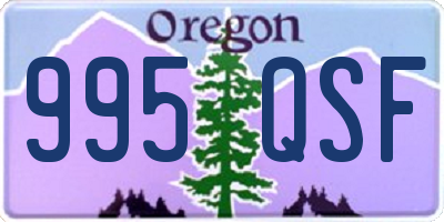 OR license plate 995QSF