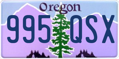 OR license plate 995QSX