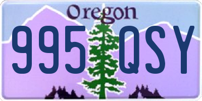 OR license plate 995QSY