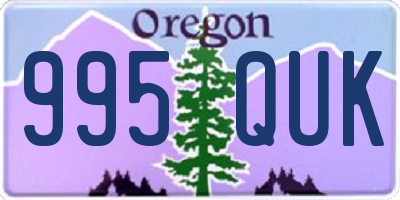 OR license plate 995QUK