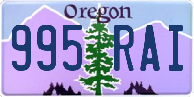 OR license plate 995RAI