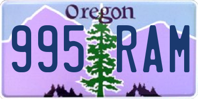 OR license plate 995RAM