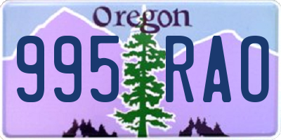 OR license plate 995RAO