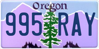 OR license plate 995RAY