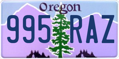 OR license plate 995RAZ